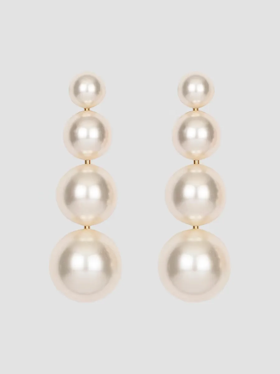 Palma 18K-Gold-Plated & Imitation Pearl Drop Earrings