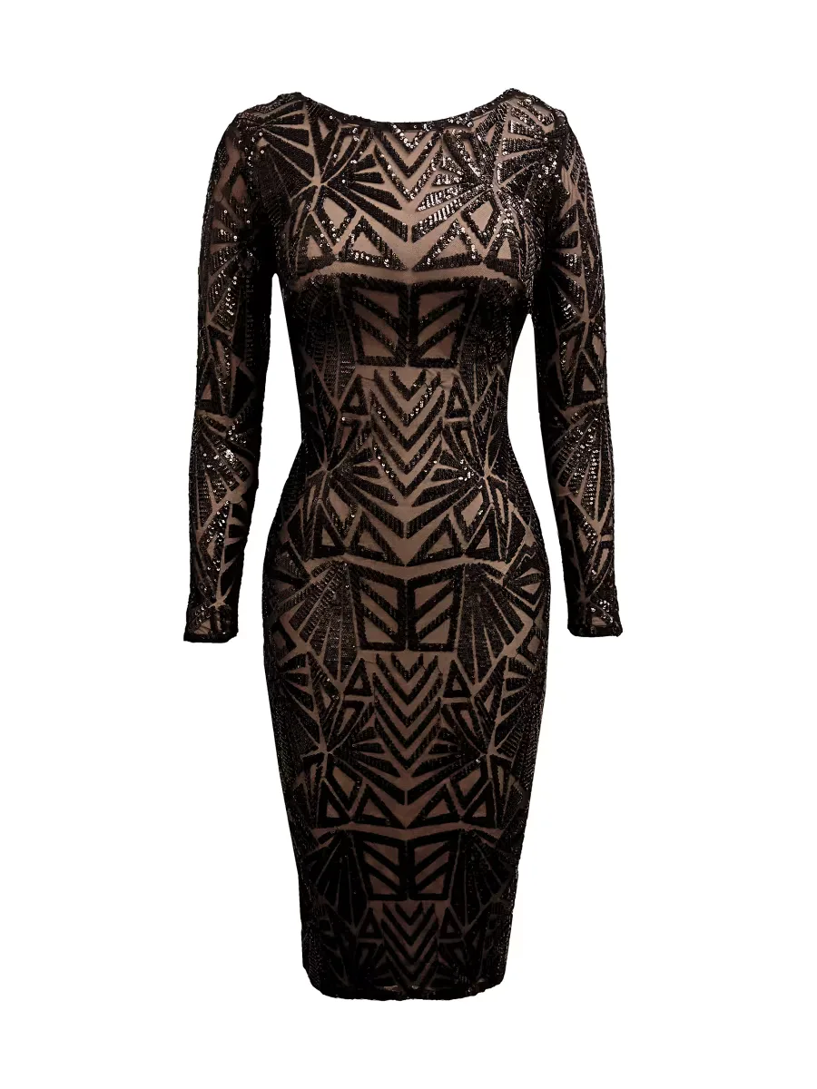 Emery Sequined Scoopback Dress by Dress the Population