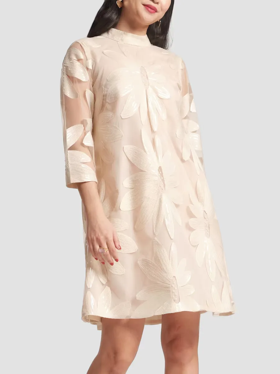 Diplomat Floral Sequinned Shift Minidress by Frances Valentine
