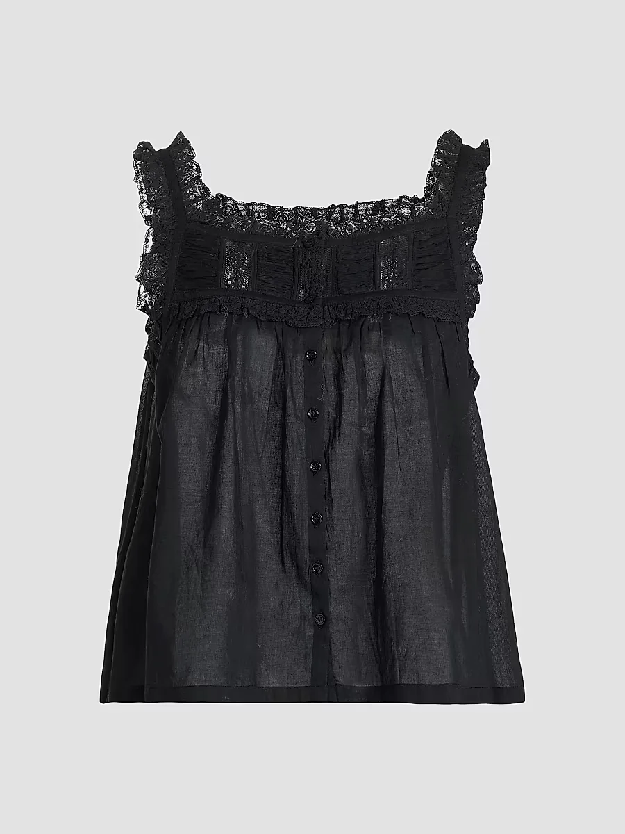 Fidella Lace Cotton Top by DEN