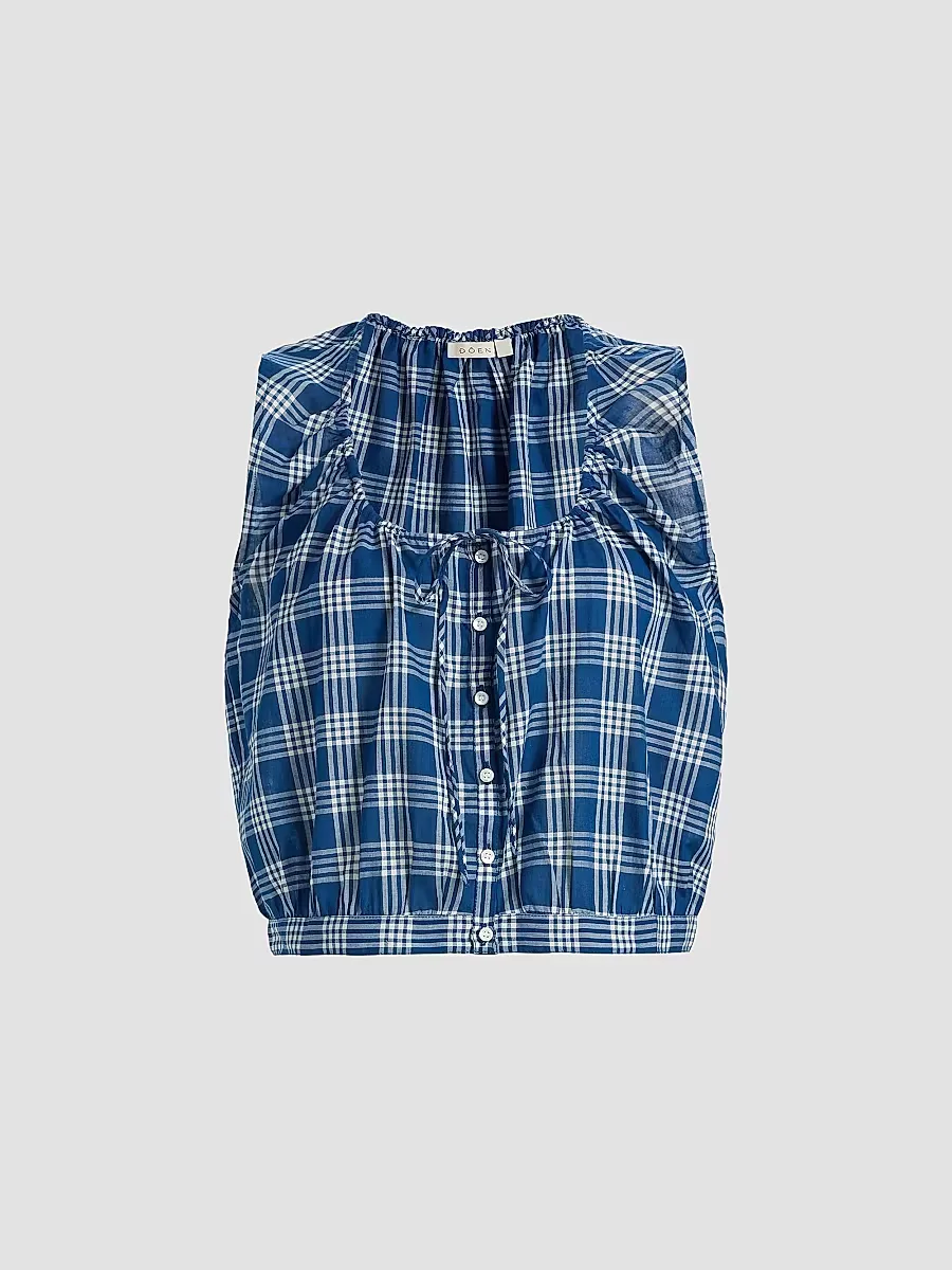 Theo Plaid Cotton Top by DEN