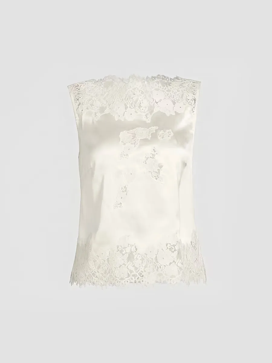 Viviane Lace Silk Top by DEN