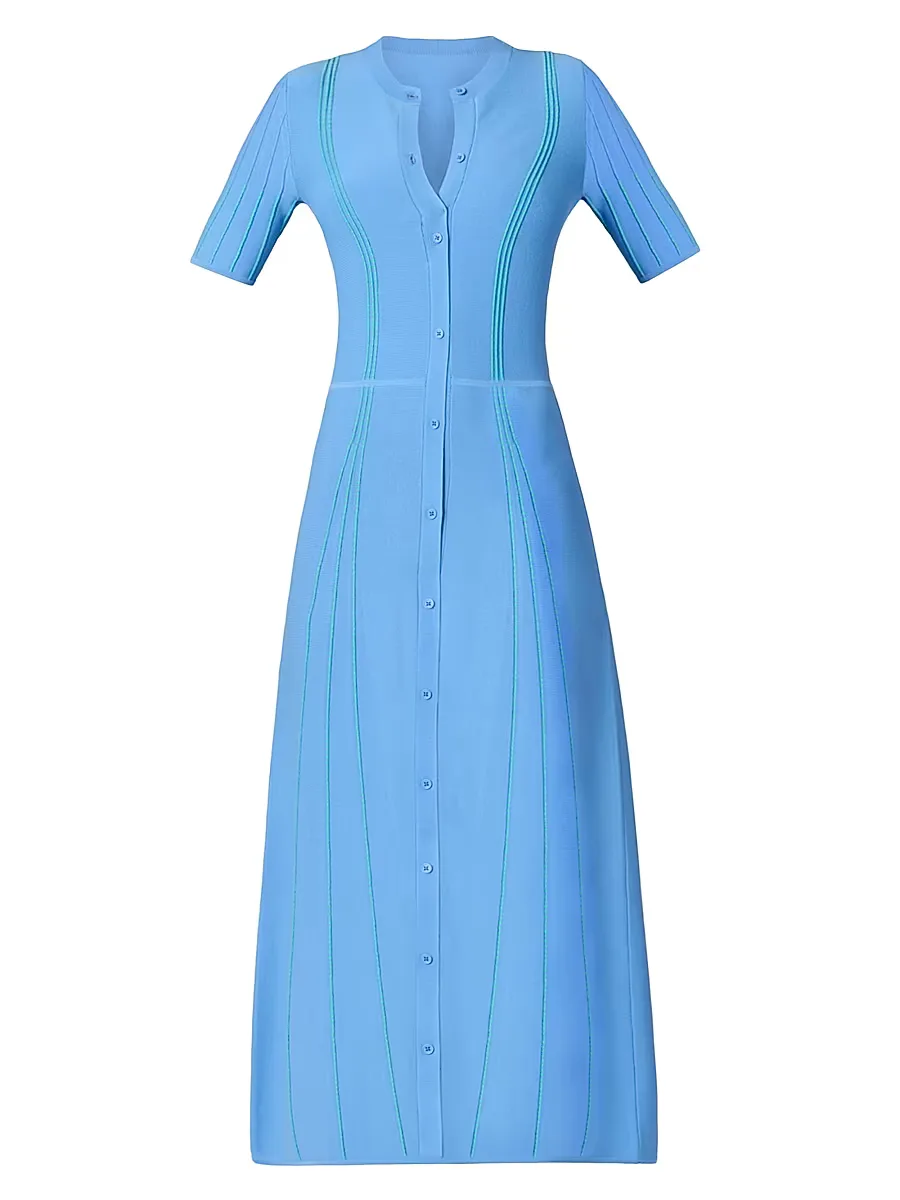 Anne Knitted Button-Front Midi-Dress by Shoshanna