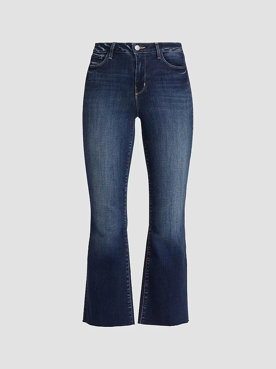 Kendra High-Rise Crop Flare Jeans by L'AGENCE