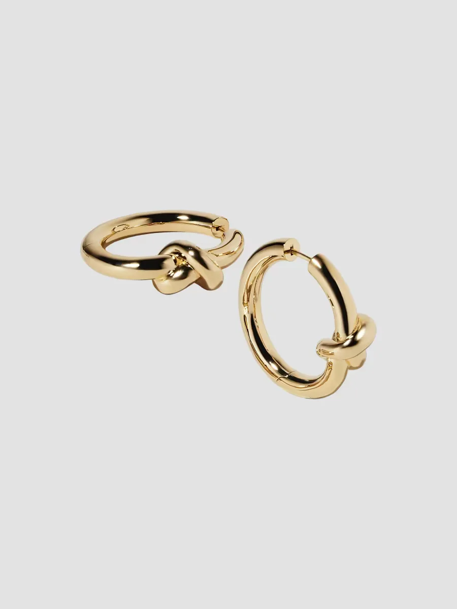 Knot 10K-Gold-Plated Mini Hoop Earrings