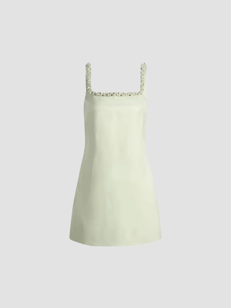 Barton Satin Embellished Minidress by Tanya Taylor