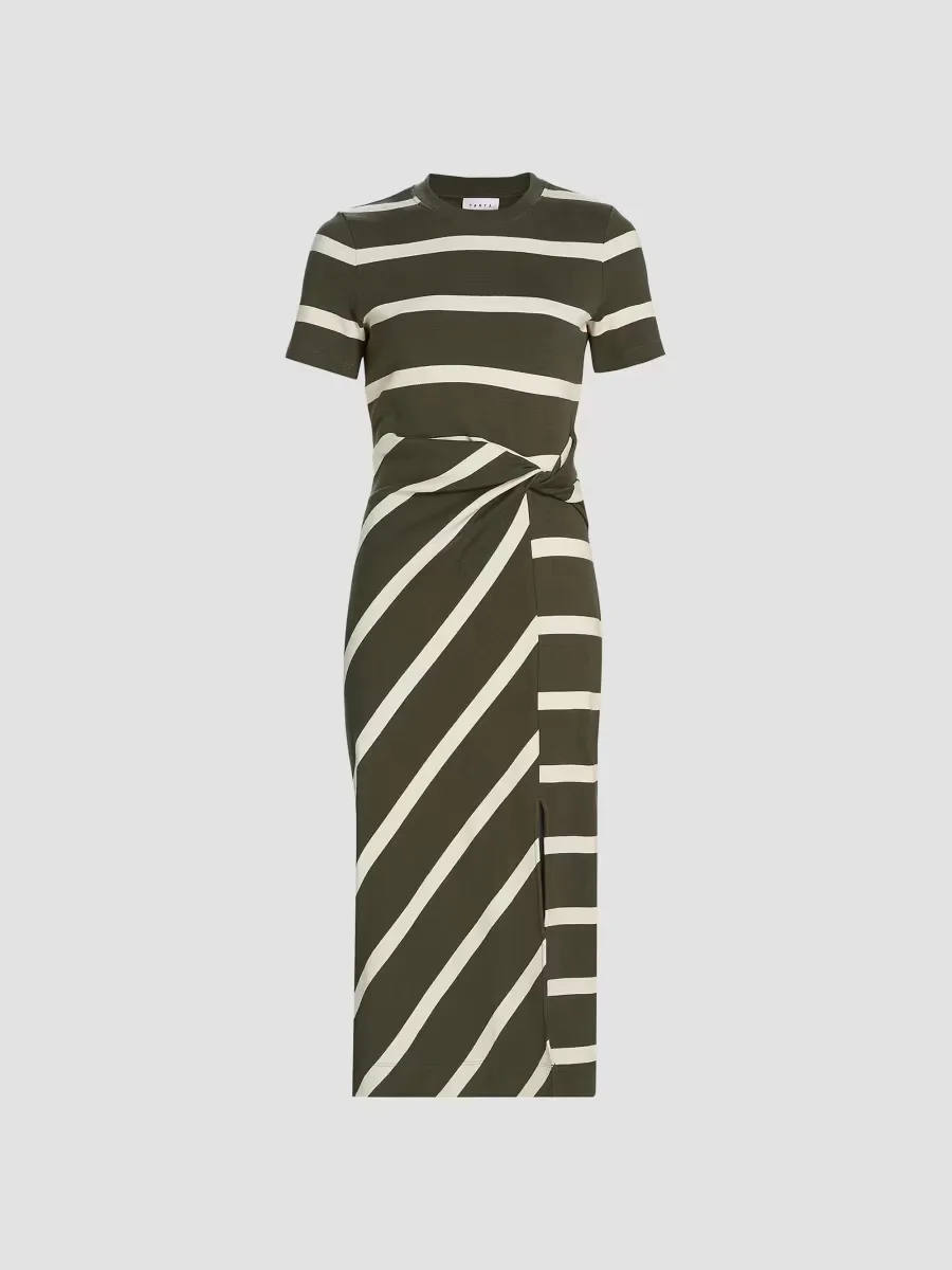 Cody Striped Short-Sleeve Dress by Tanya Taylor