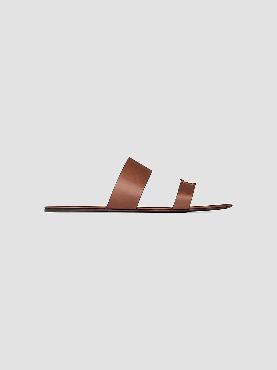 Babylone Slides in Smooth Leather by Saint Laurent