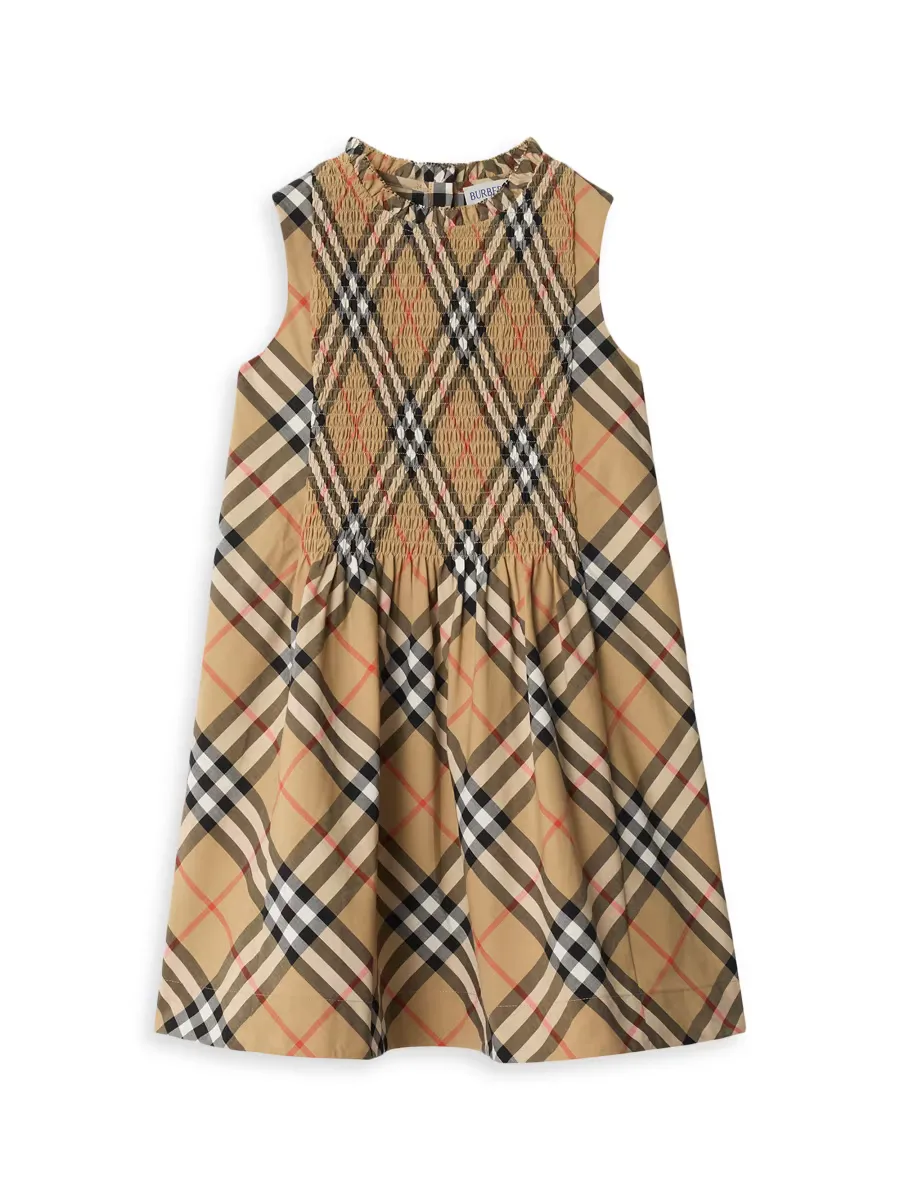 Smocked Sleeveless Dress by Burberry