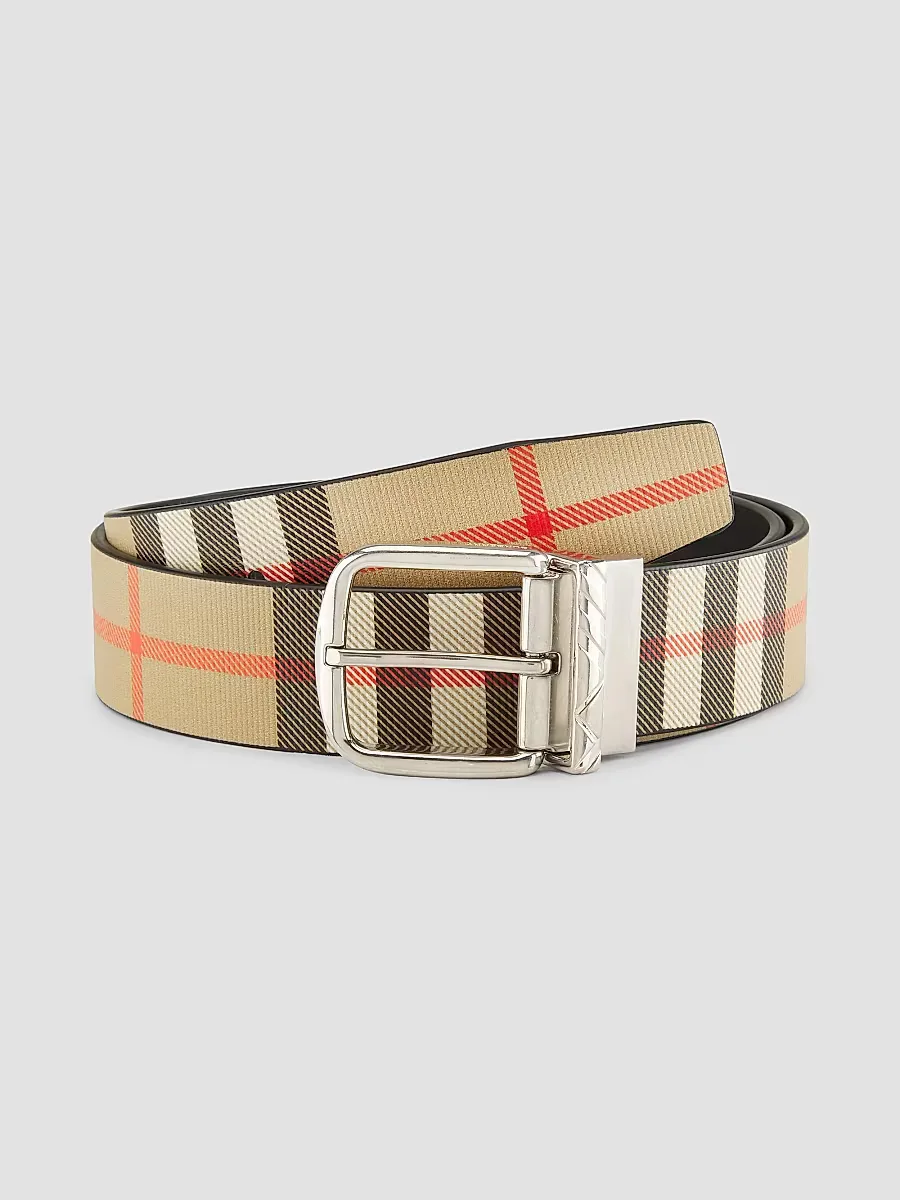 Reversible Check B Buckle Belt by Burberry