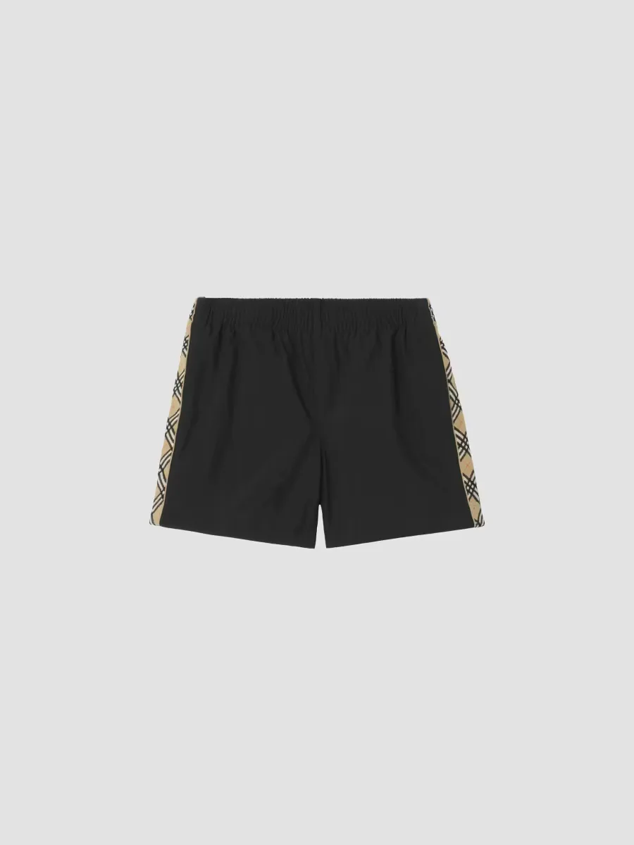Check-Trimmed Nylon Swim Shorts by Burberry