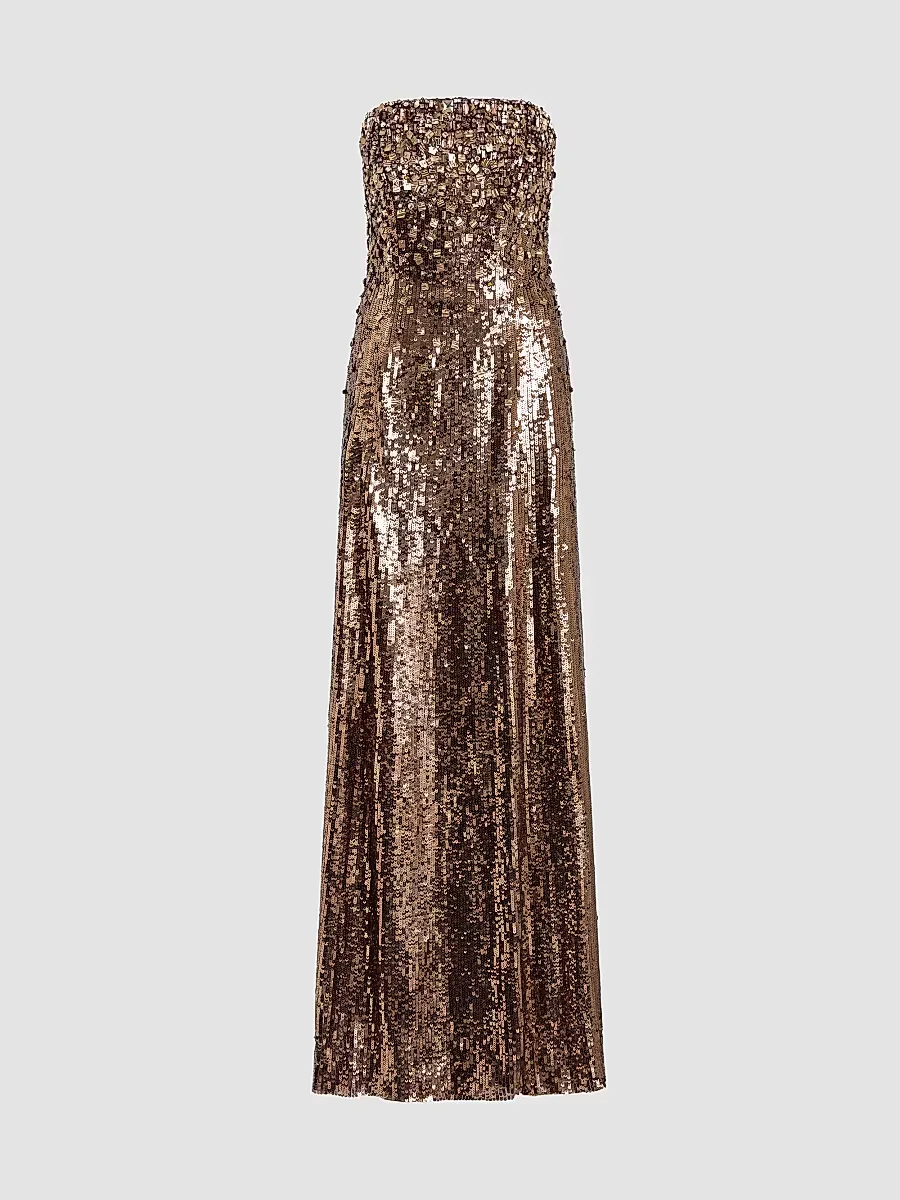 Rey Embellished Strapless Gown