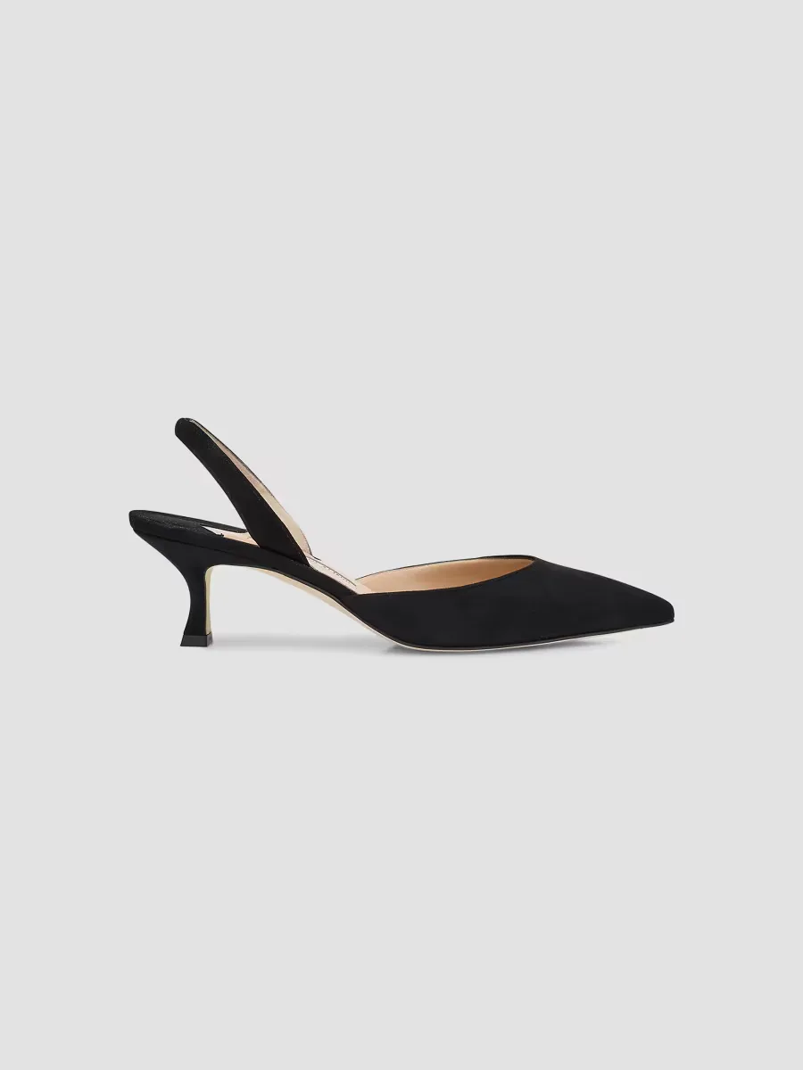 Carolyne 50MM Suede Slingback Pumps by Manolo Blahnik