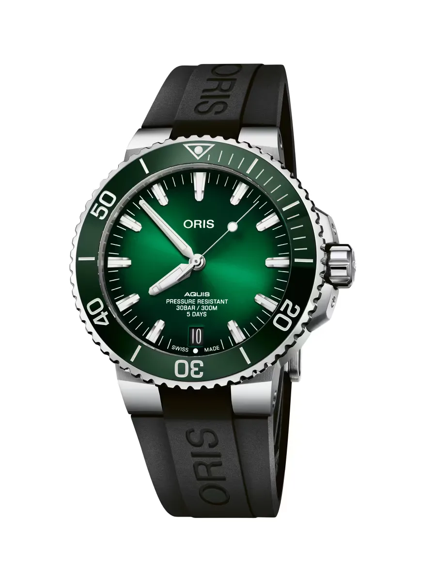 Aquis Date Calibre 400 Stainless Steel & Rubber Divers Watch 43.5MM