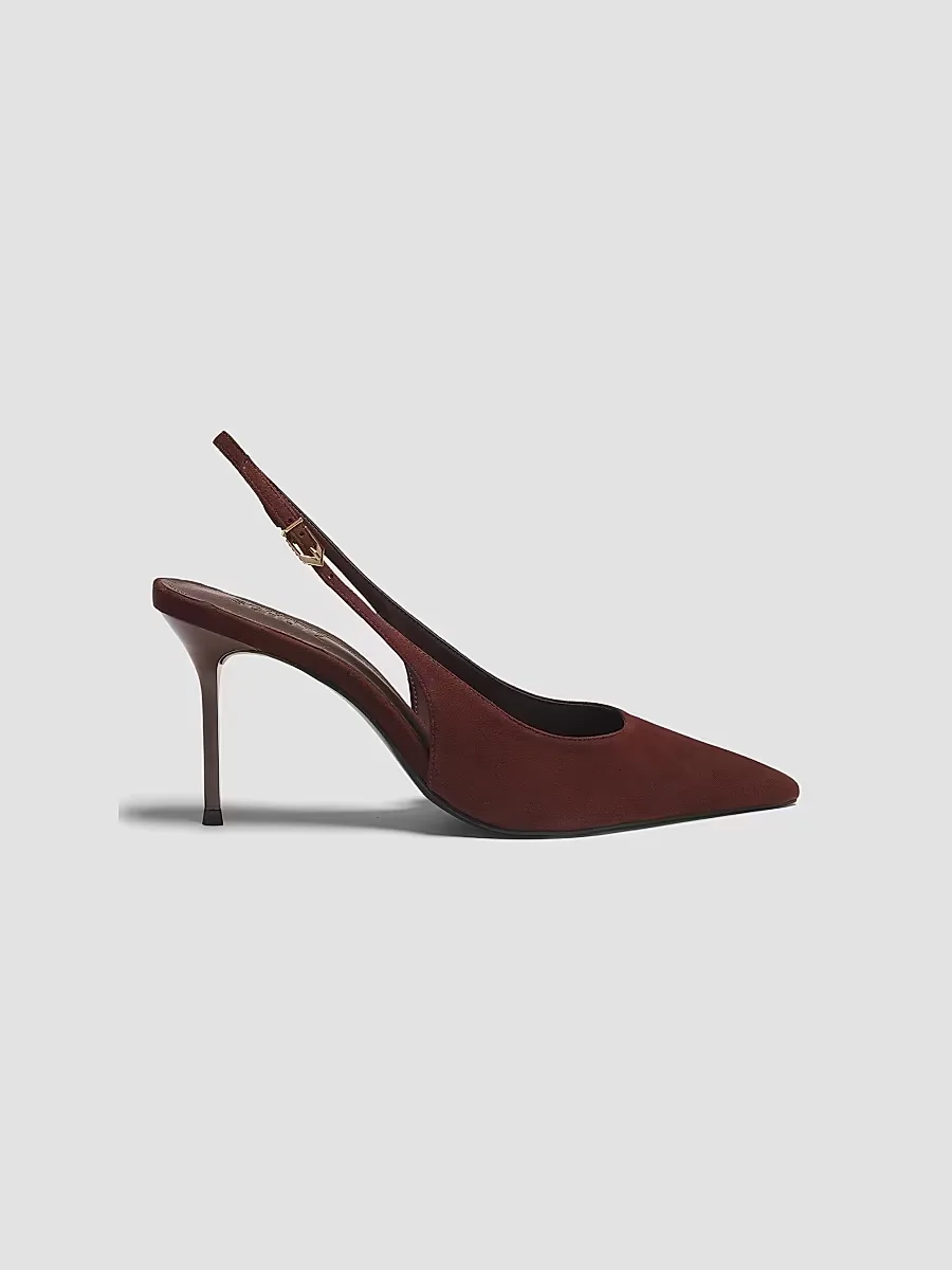 Alicia Sling 90MM Suede Slingback Pumps