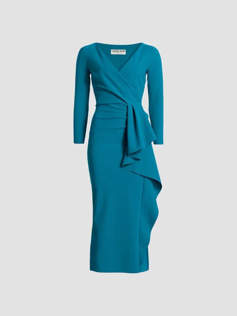 Sayon Gathered Stretch-Jersey Cocktail Dress by Chiara Boni La Petite Robe