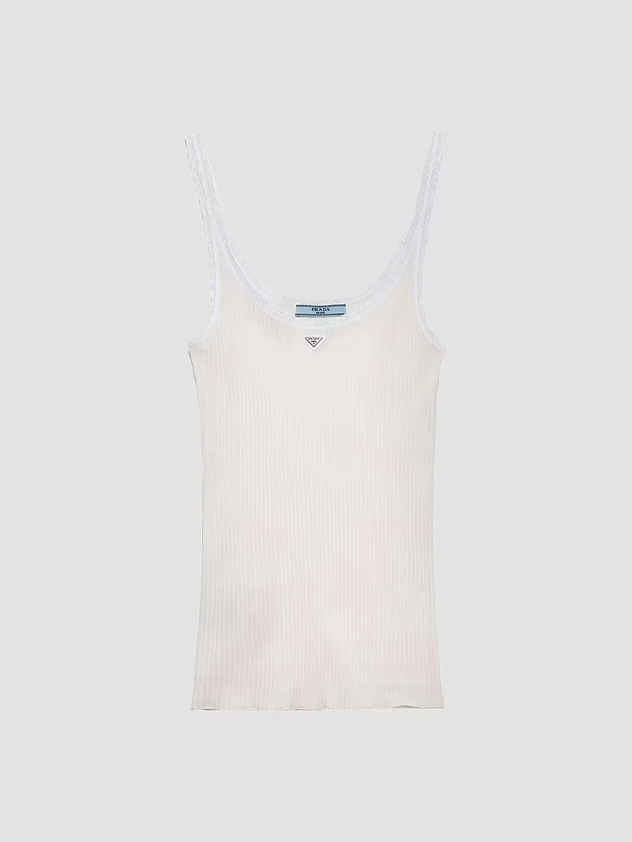 Ribbed Cotton Top by Prada