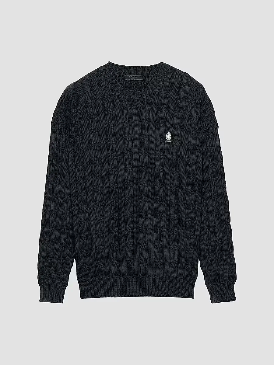 Cotton Crewneck Sweater by Prada