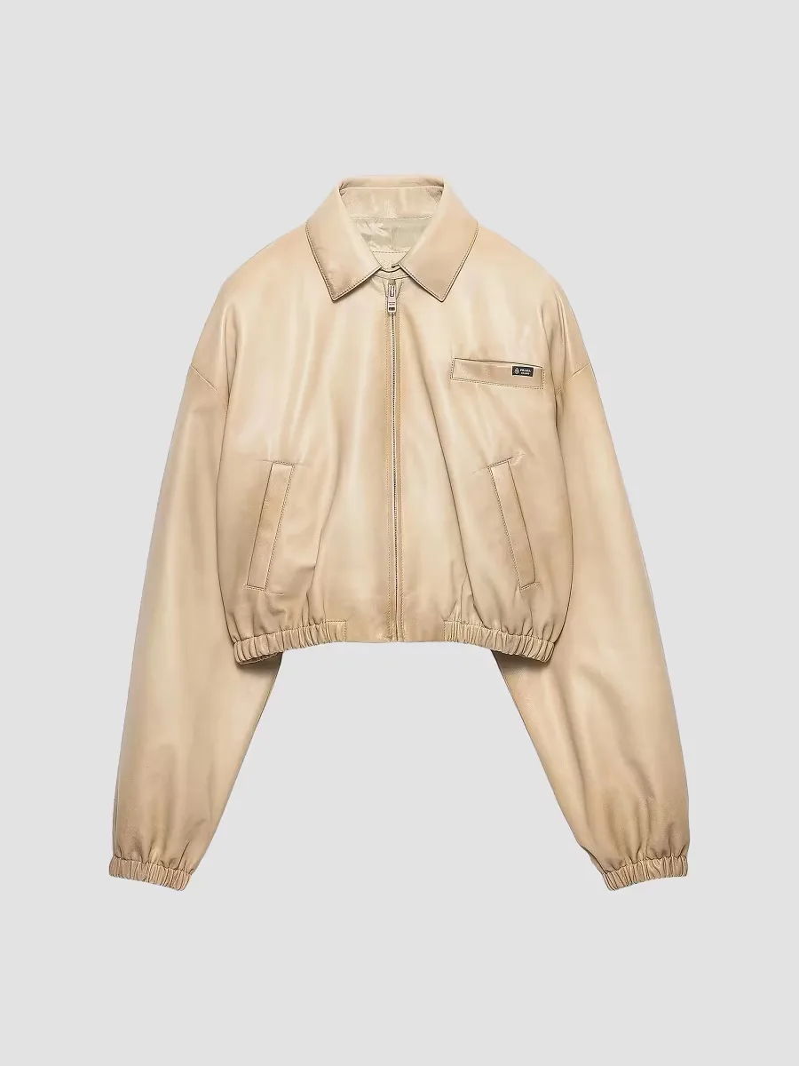 Cropped Nappa Leather Jacket by Prada