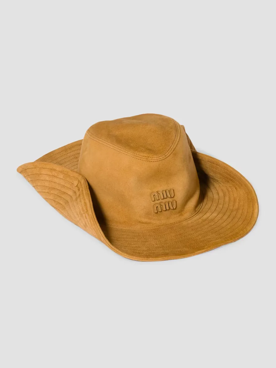 Suede Cowboy Hat by Miu Miu
