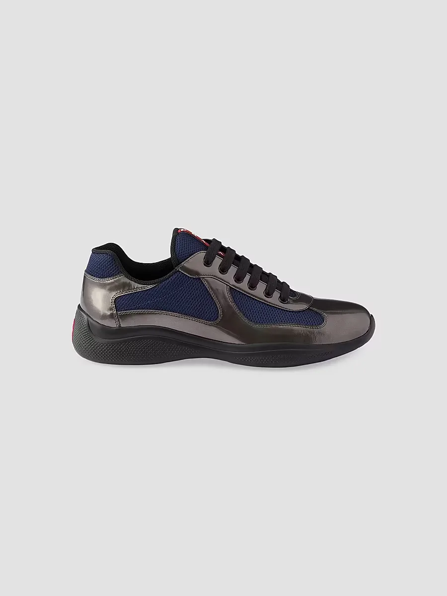 Americas Cup Metallic Leather and Bike Fabric Sneakers