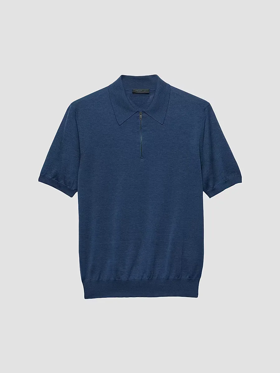 Silk and Cotton Polo Shirt by Prada