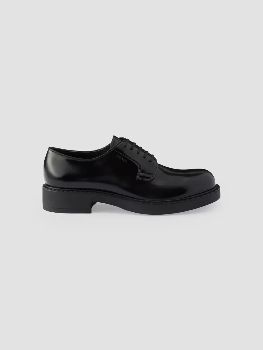 Chocolate Brushed Leather Derby Shoes