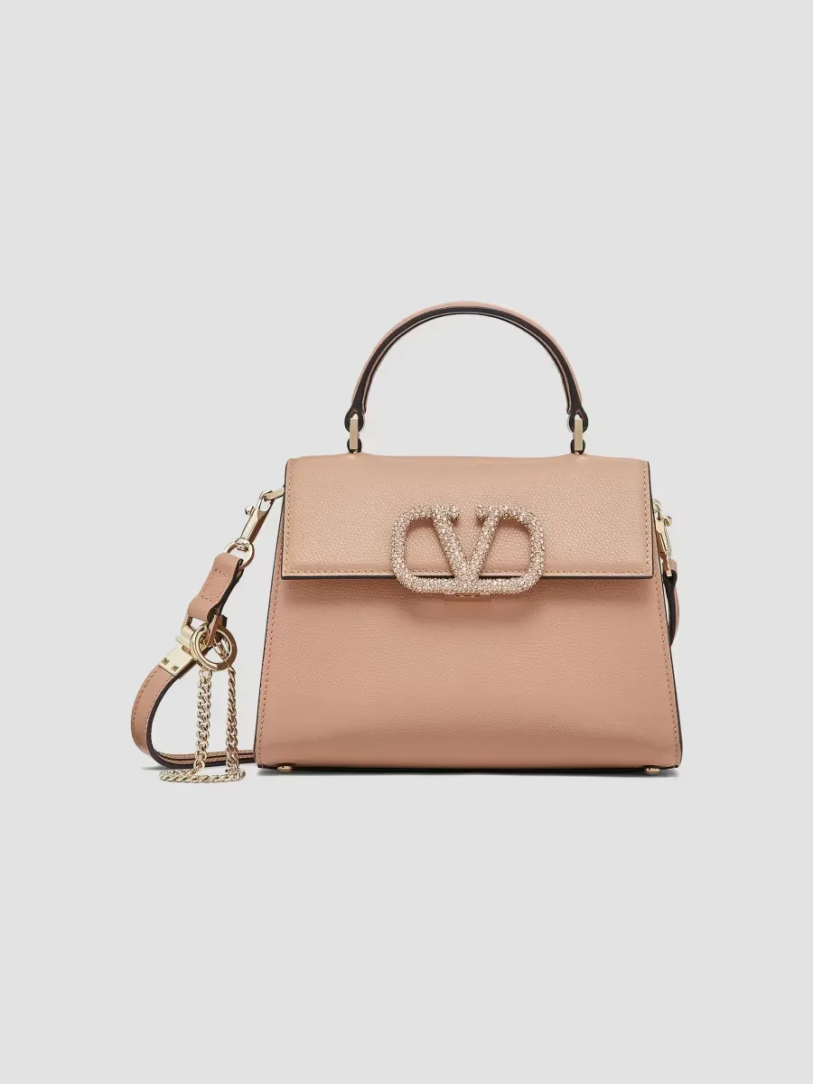 Small V Sling Handbag with Jewel Embroidery