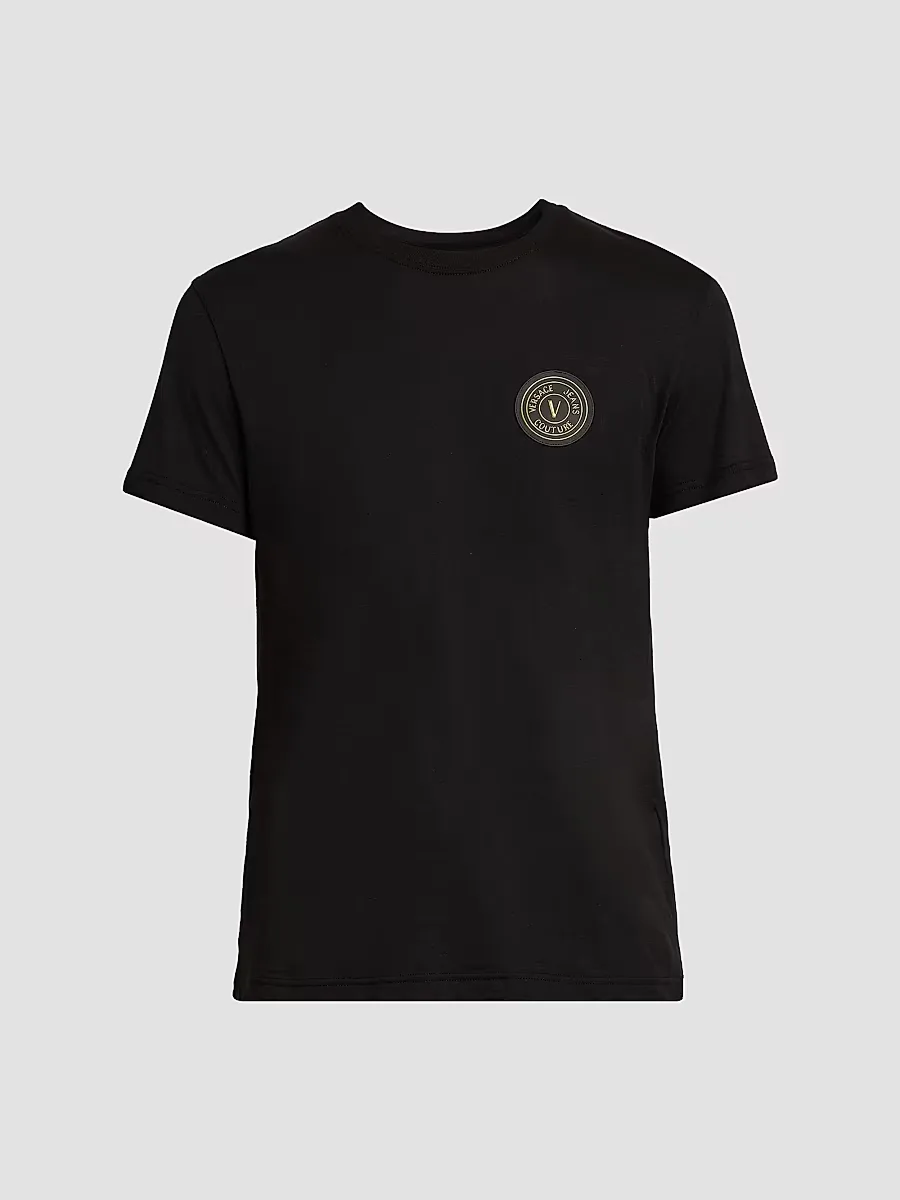Logo Stretch-Cotton Crewneck T-Shirt by Versace Jeans Couture