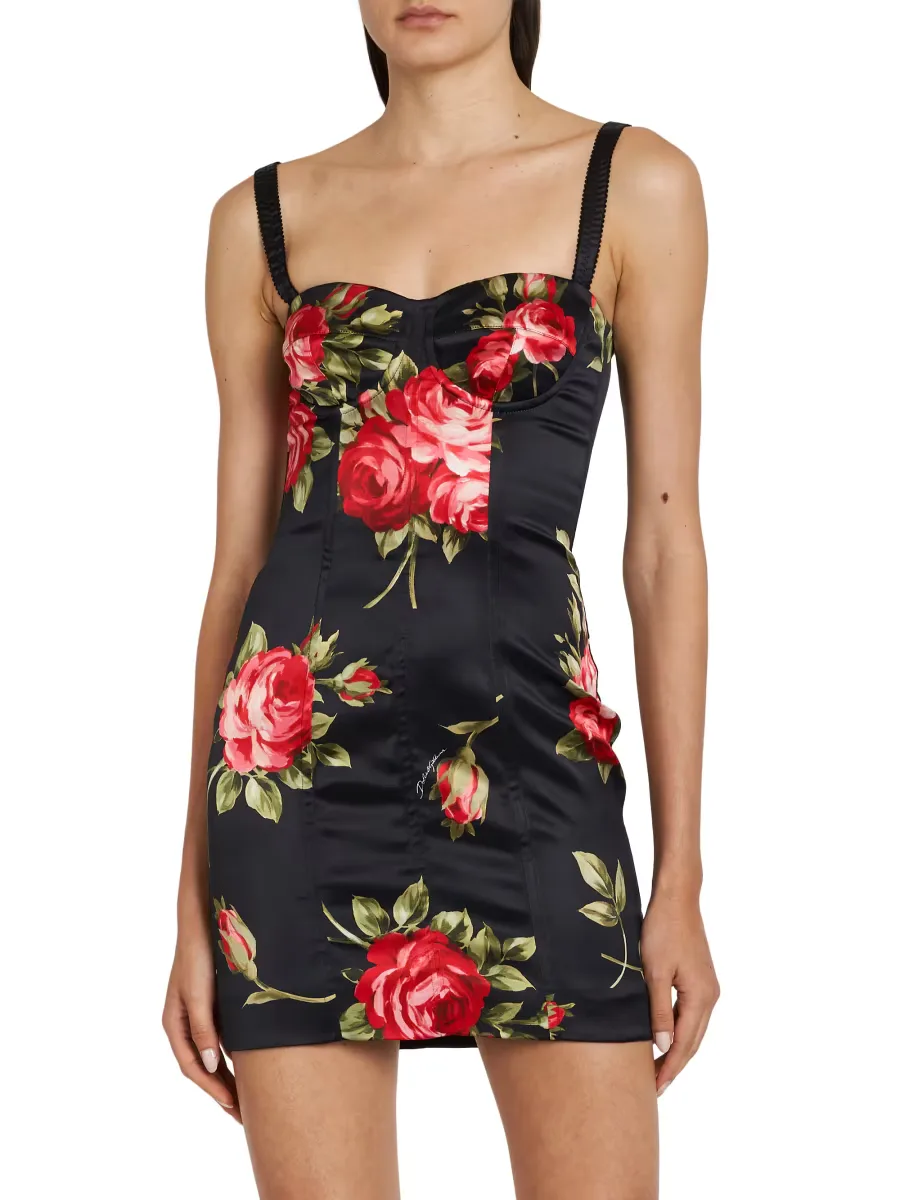 Floral Bustier Minidress by Dolce & Gabbana