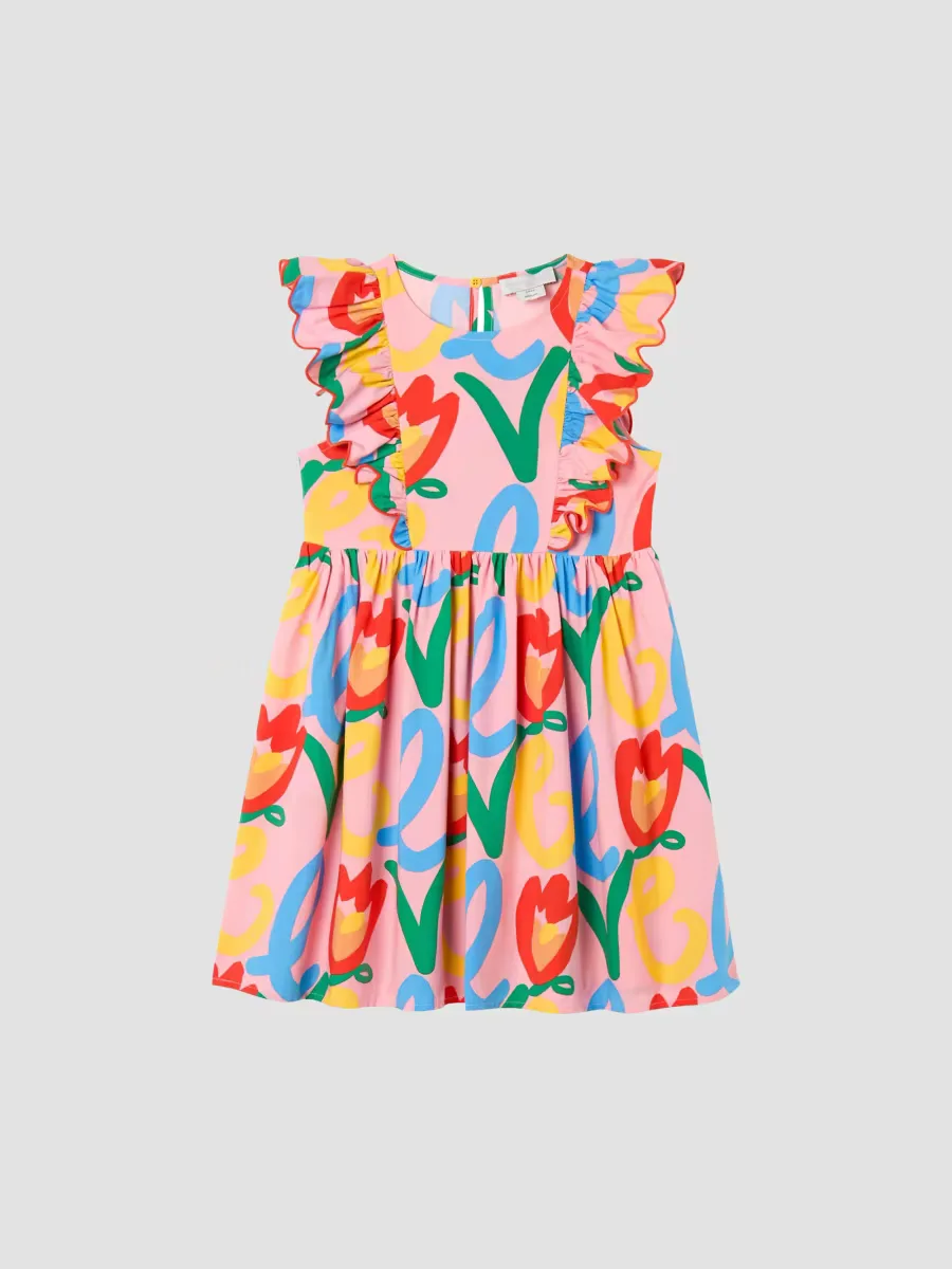 Love Printed Short-Sleeve Dress by Stella McCartney