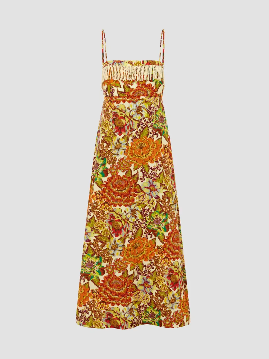 Lana Floral Linen Maxi Dress by ALMAIS