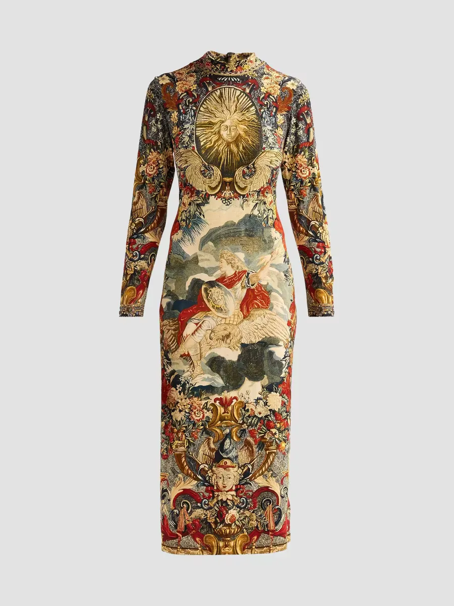 Meet Me at the Met Jersey Turtleneck Midi Dress by Camilla