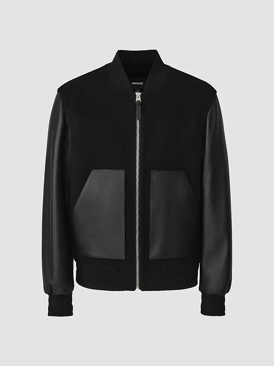 Tripp Leather Pocket Bomber Jacket by Mackage