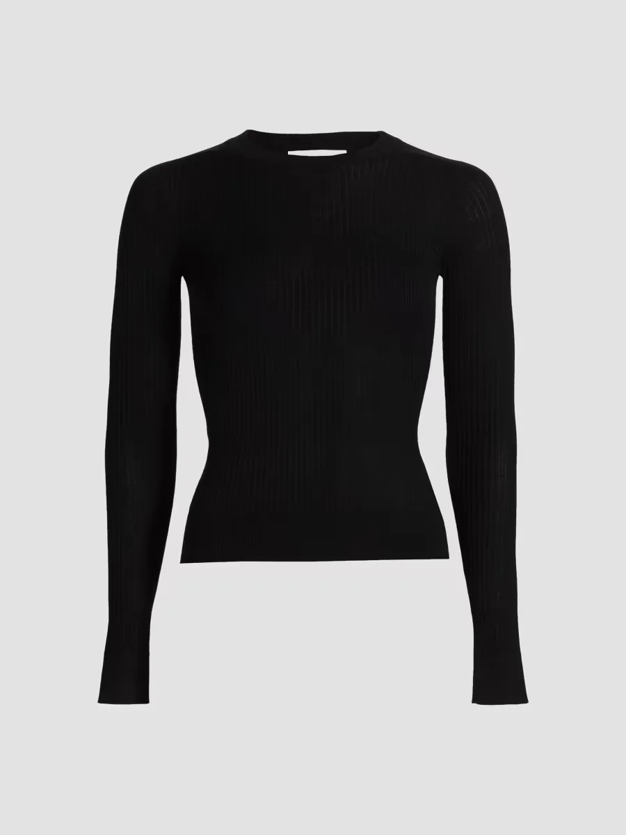 Merino Wool Rib-Knit Crewneck Sweater by MICHAEL Michael Kors