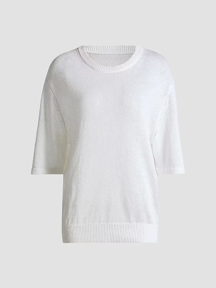 Linen-Cotton Crewneck Sweater by MICHAEL Michael Kors