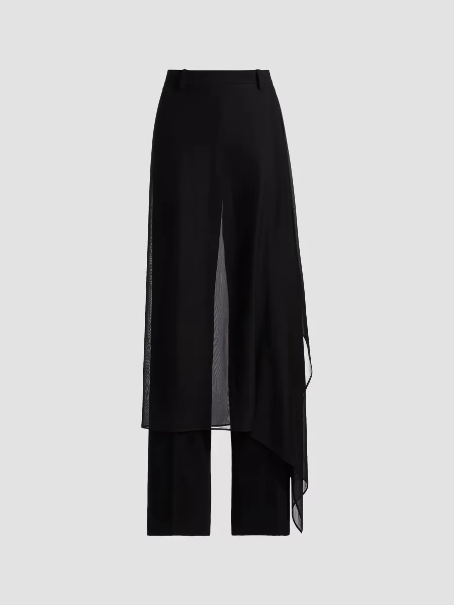 Veiled Wool Crepe Trousers by MICHAEL Michael Kors