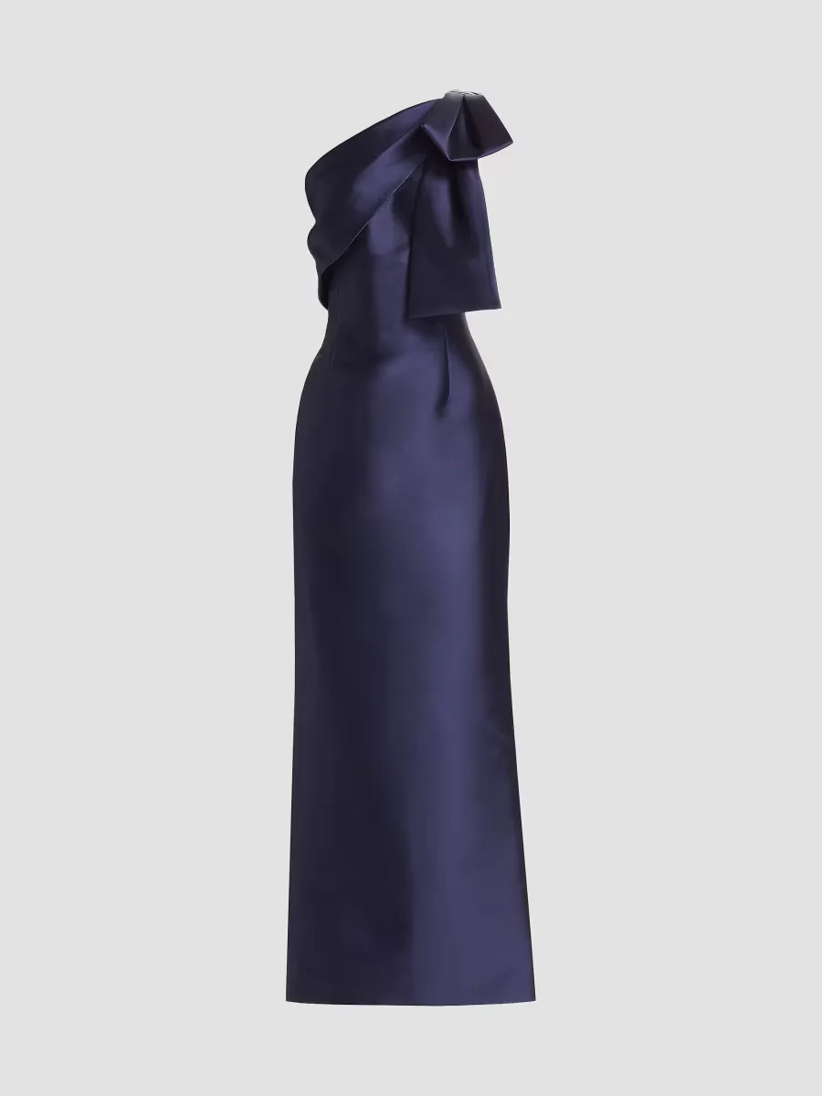 Bonnie Satin One-Shoulder Gown