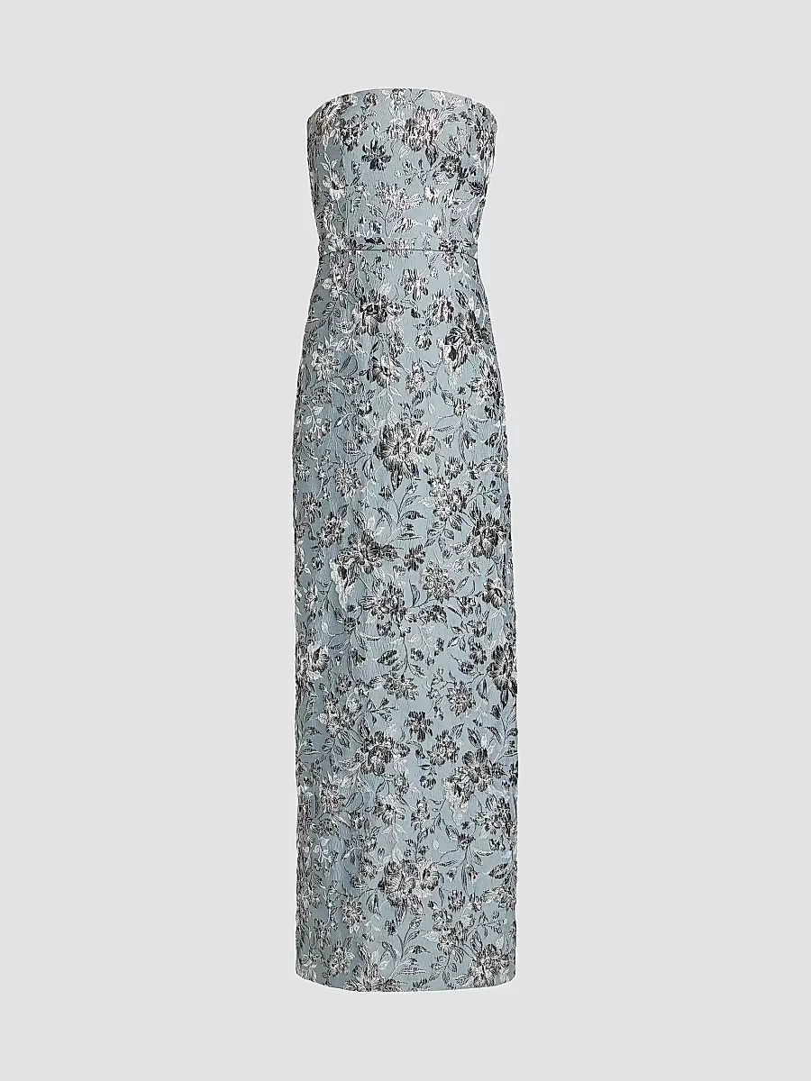 Sophia Metallic Cloque Strapless Gown by SACHIN BABI
