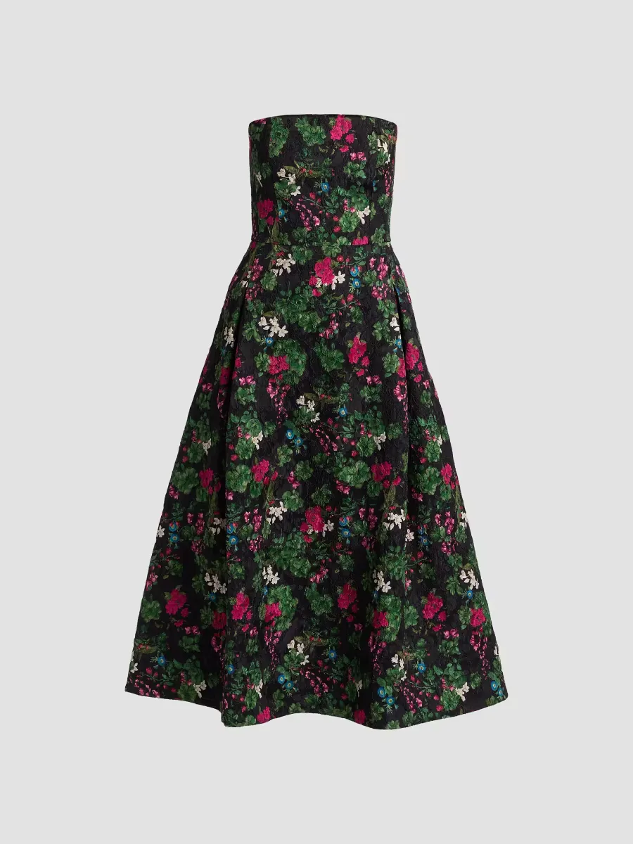 Shay Floral Cloqure Midi-Dress