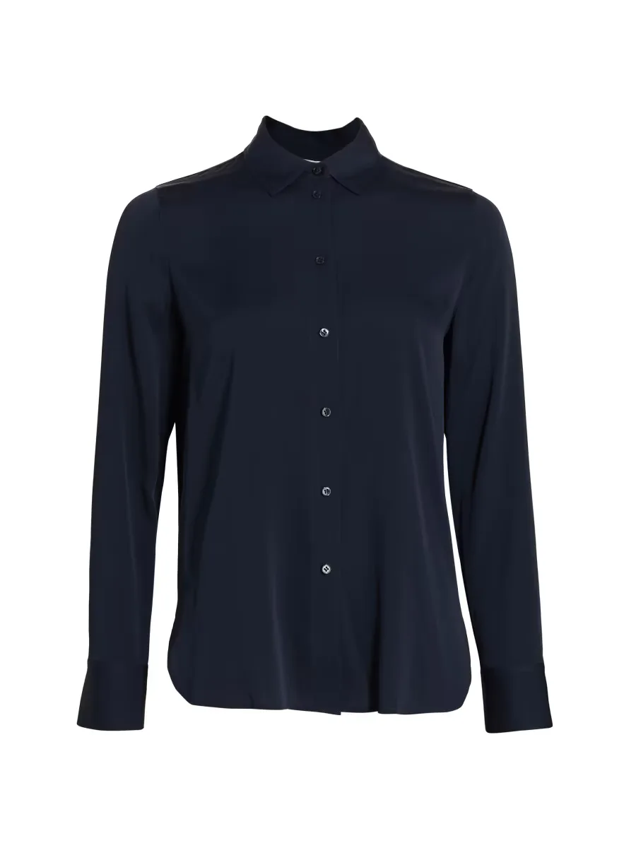 Silk-Blend Slim-Fit Blouse by Vince