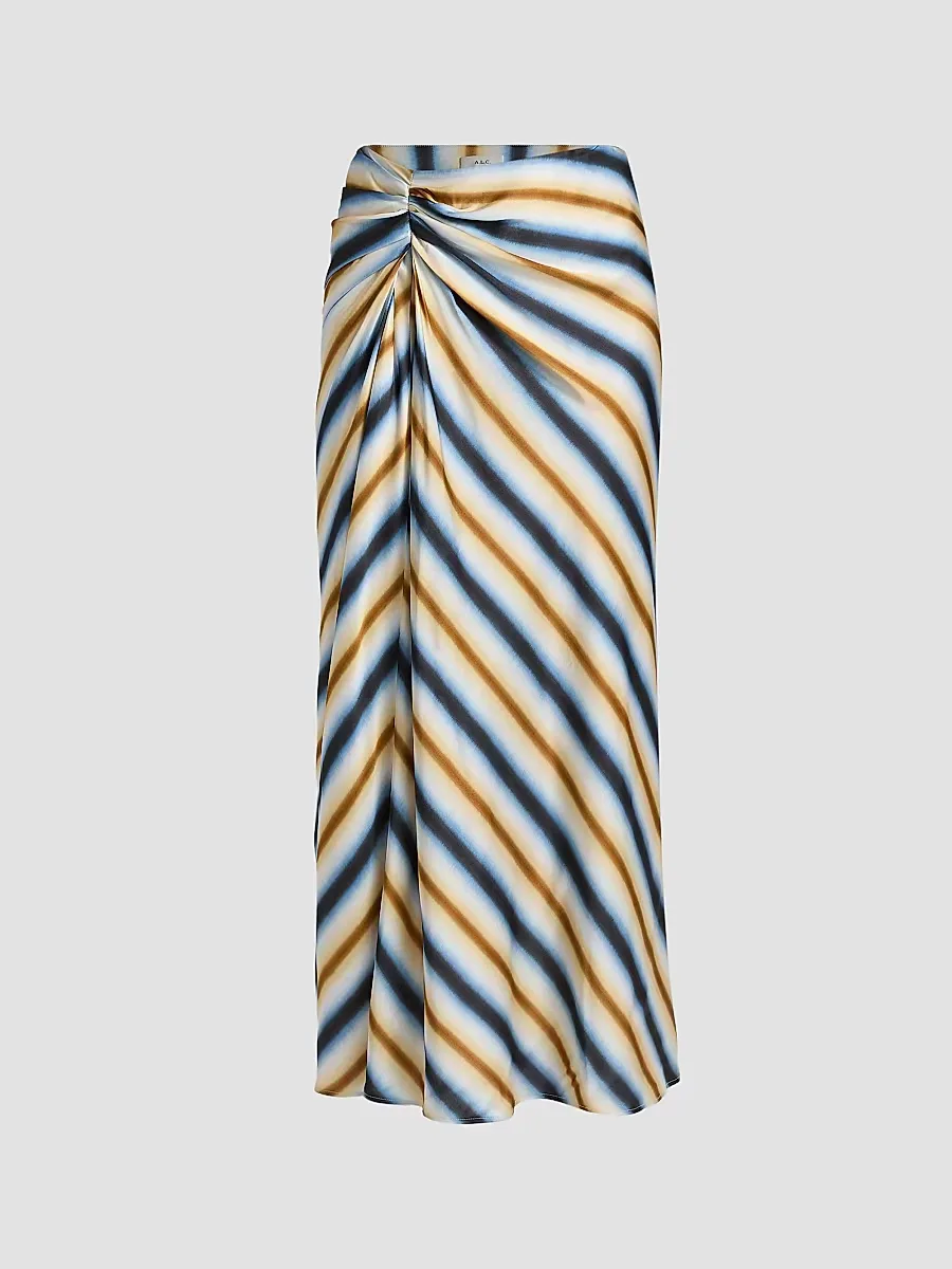 Jean Striped Satin Midi-Skirt by A.L.C.