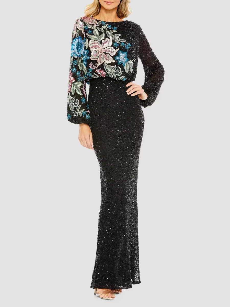Mac Duggal Floral Emellished Gown by M.A.C.