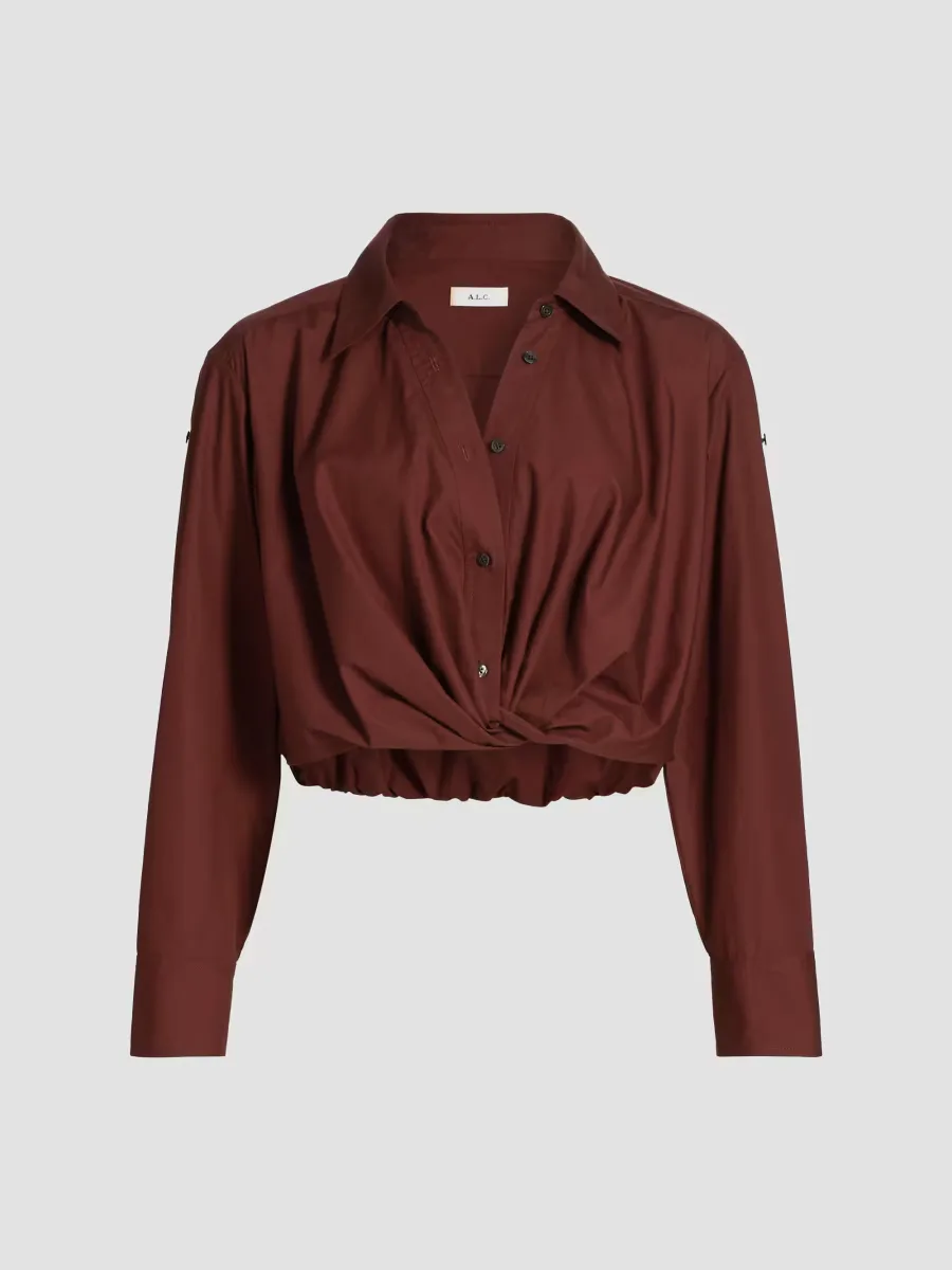 Leo Twist Cotton Button-Front Top by A.L.C.