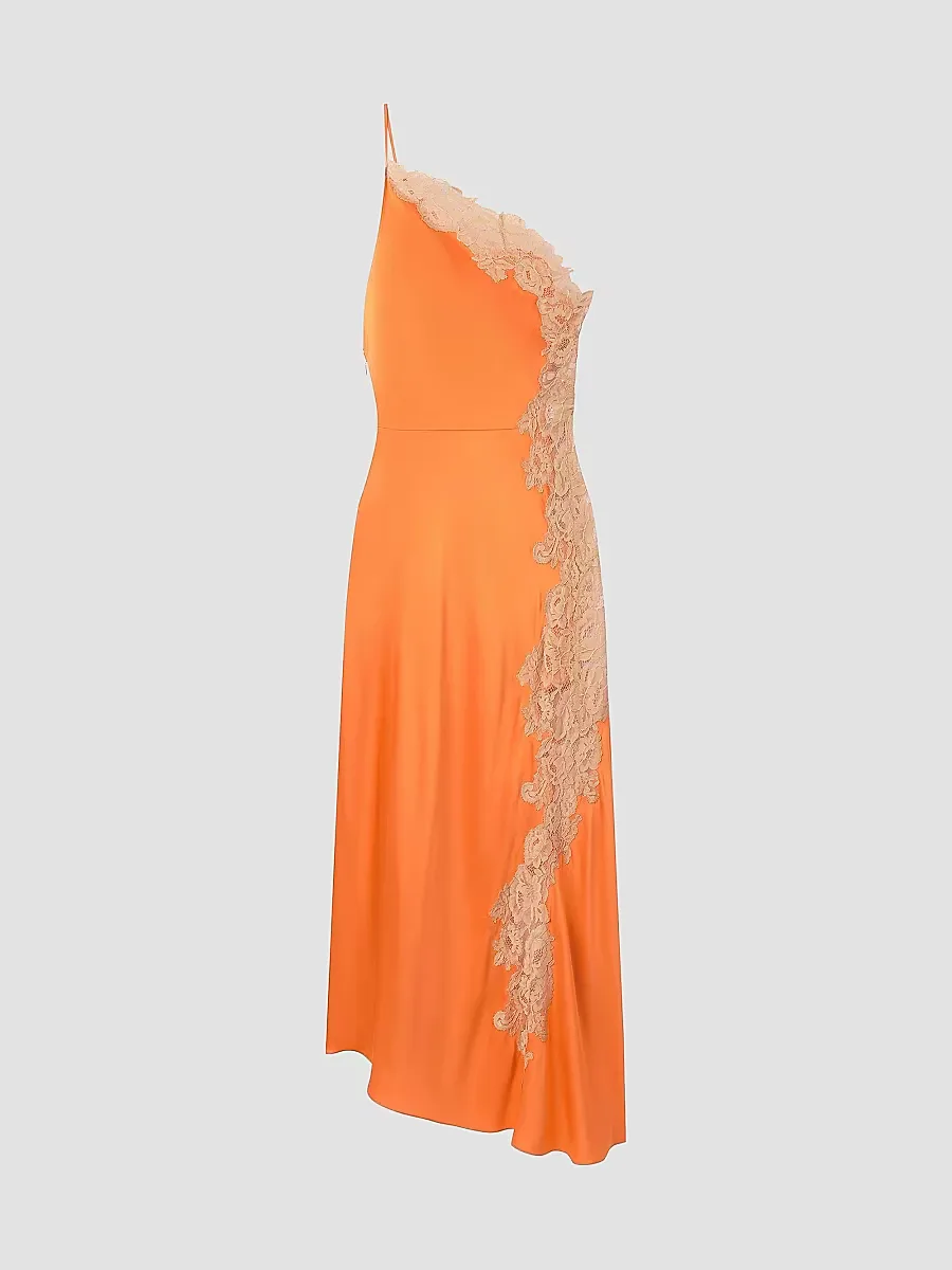 Lou Lace-Trim Satin Midi-Slipdress by A.L.C.