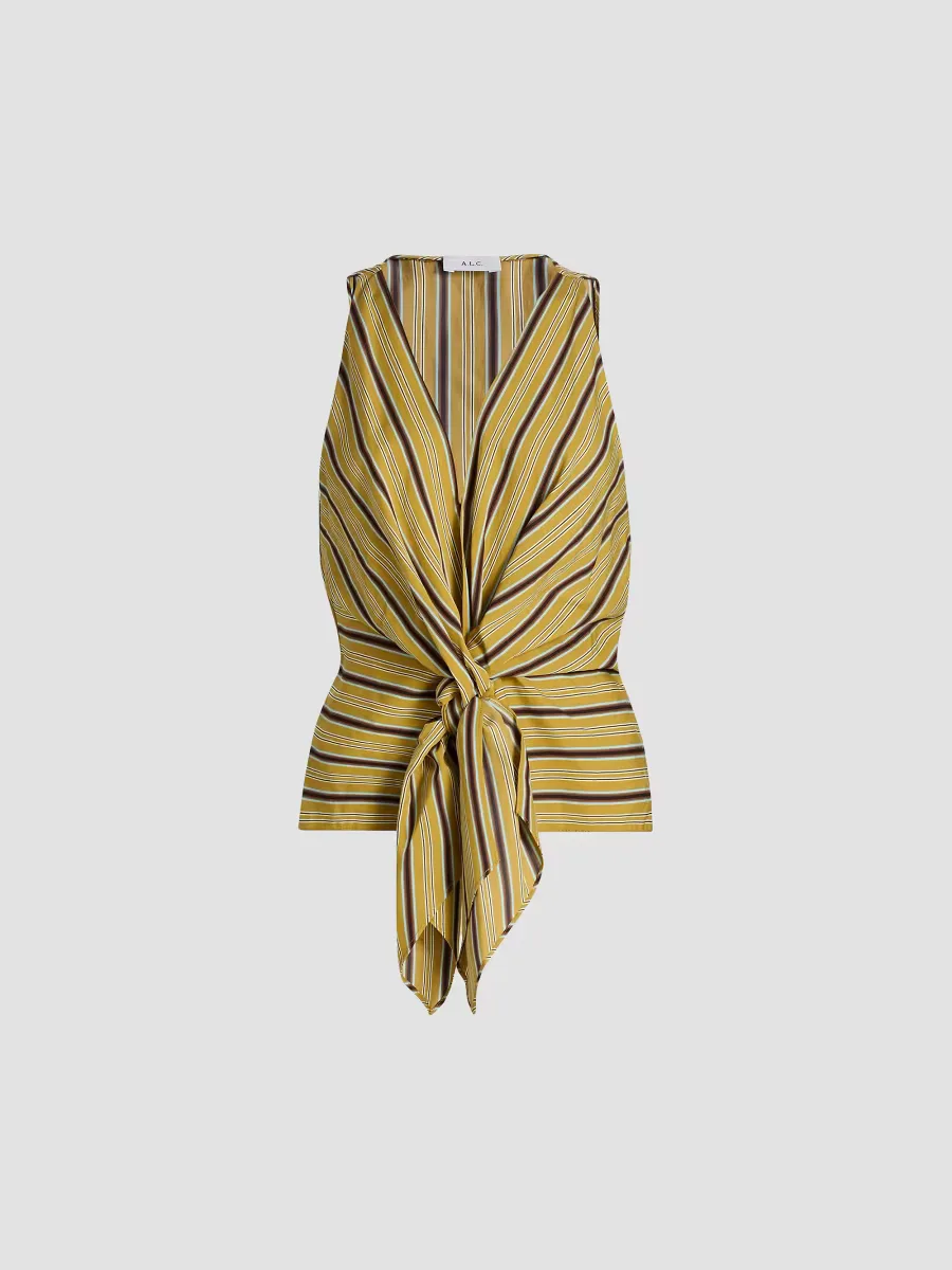 Elle Striped Tie-Waist Top by A.L.C.