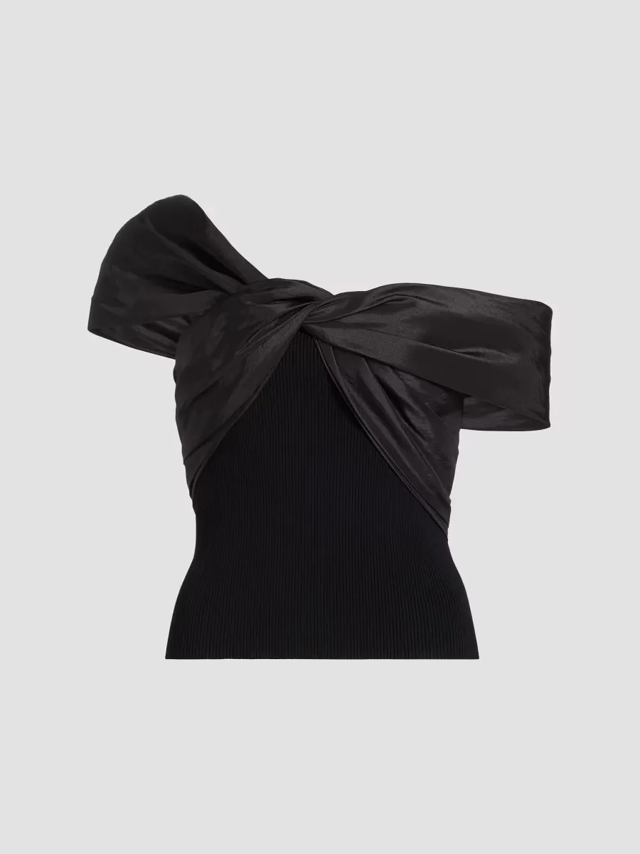 Celiana Twist Rib-Knit Combo Top by SIMKHAI