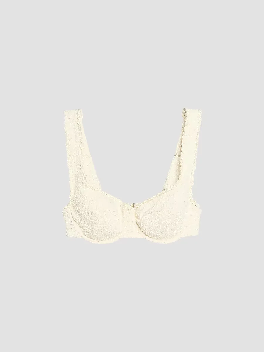Klara Tweed Balconette Bikini Top by SIMKHAI