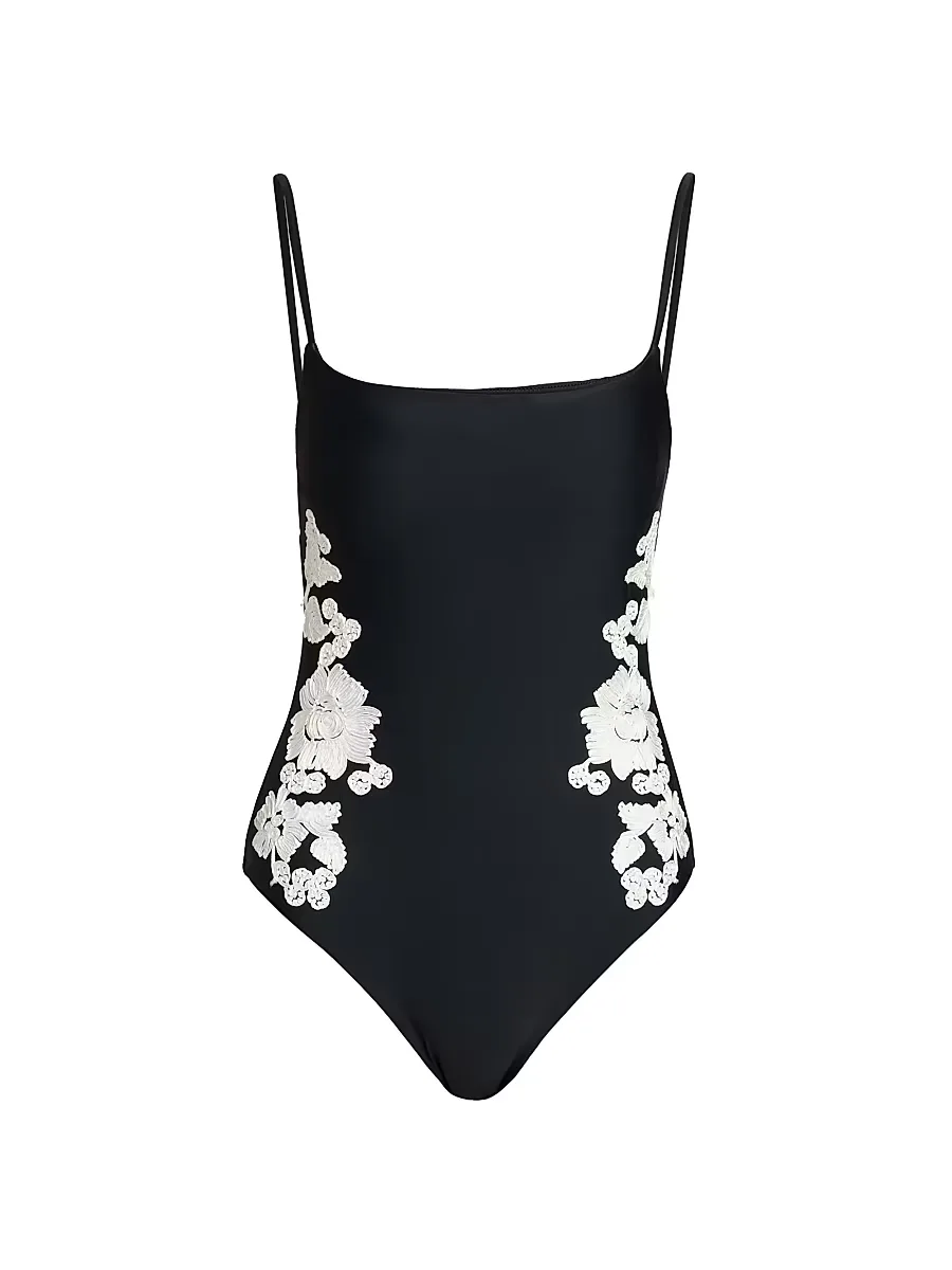Juniper Embroidered One-Piece Swimsuit by SIMKHAI