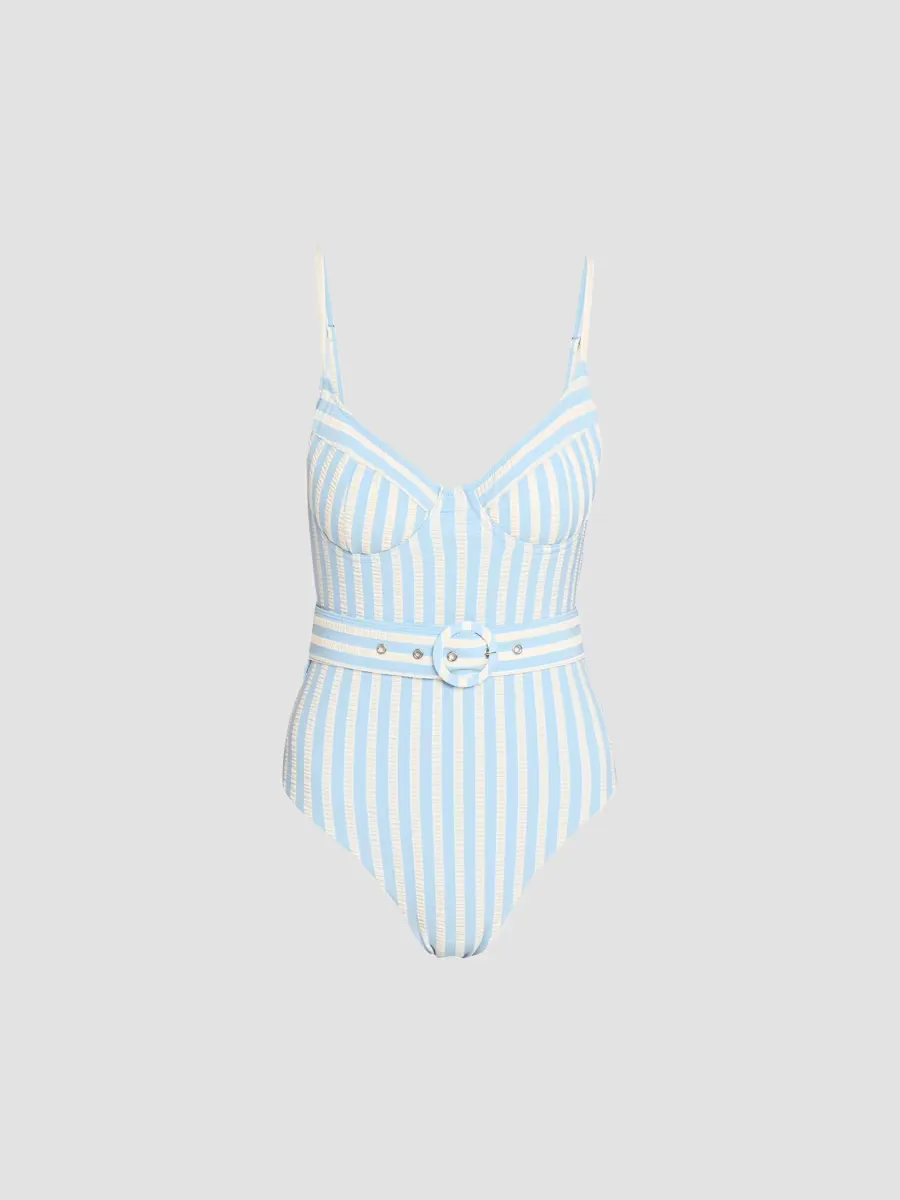 Noa Striped One-Piece Swimsuit by SIMKHAI